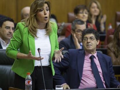 Susana D&iacute;az, en el Parlamento este jueves.