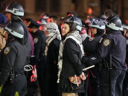Pro-Palestinian students arrested on Tuesday night at Columbia University.