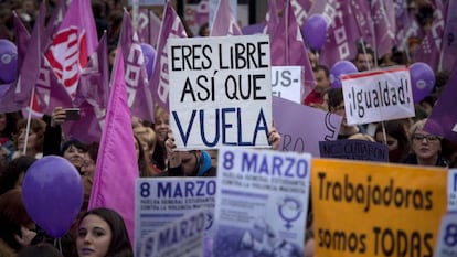 Manifestación con motivo del Día de la Mujer en Madrid.