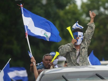 Manifestantes exigen el fin del Gobierno de Daniel Ortega en Nicaragua.