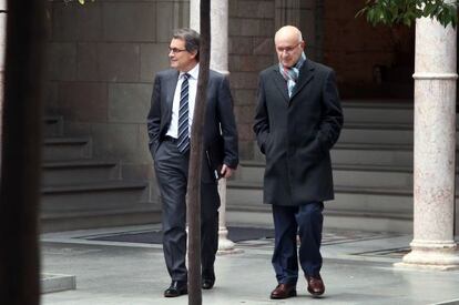 El presidente de la Generalitat, Artur Mas, y el secretario general de CiU, Josep Antoni Duran Lleida.