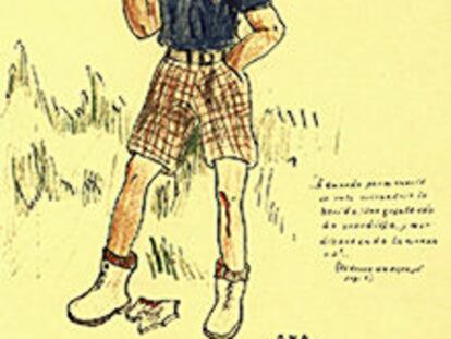 Eduardo, el principal personaje del cuento <i>Un trozo de espejo,</i> que Ana María Matute dibujó a los 12 años.