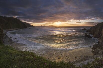 Atardecer en la playa de Campelo, en A Coruña.