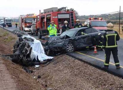 Accidente en la M-119 el pasado 2 de octubre en el que murieron cuatro personas.