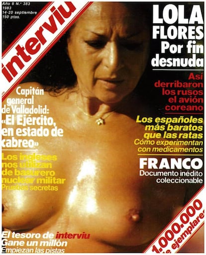 “Para el público que tanto te quiere, Lola”, tituló Interviú en septiembre de 1983 el primer desnudo de Lola Flores. La tirada superó el millón de ejemplares que mostraban el "posado robado" de La Faraona.