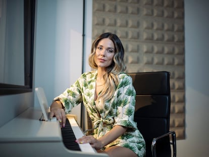 La cantante Lorena Gómez, en Alcobendas (Madrid).