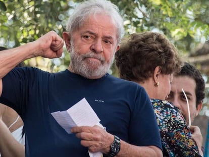 O ex-presidente Lula, no dia em que ele foi preso, em uma imagem de arquivo.