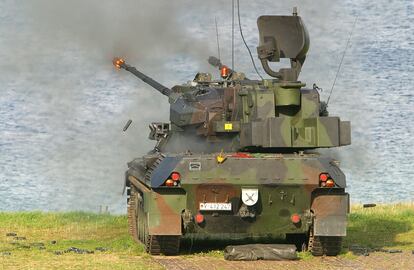 Un tanque Gepard, durante unas prácticas en Alemania, en una imagen facilitada por el Ejército germano. 