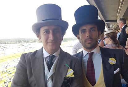 Alejandro Agag y, a la derecha, Alonso Aznar en una foto de su estancia en Ascot compartida por el segundo en Instagram.