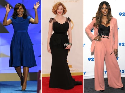 Michelle Obama, Christina Hendricks y Laverne Cox con diseños de Christian Siriano.