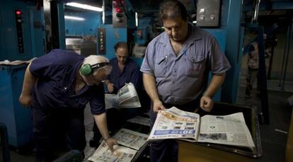 Planta de impresión de Clarín en Buenos Aires.