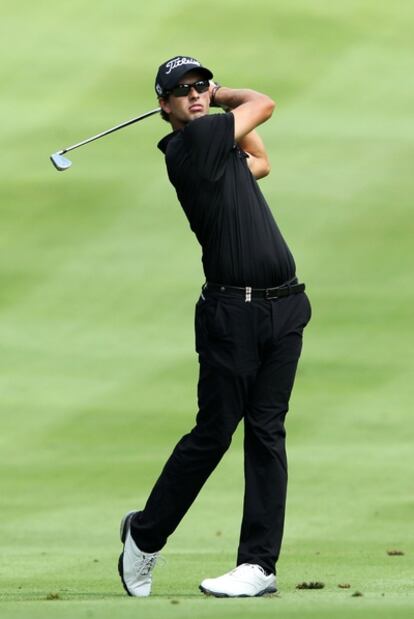 Adam Scott durante la última jornada del Bridgestone.