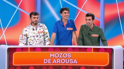 Raúl, Borjamina y Bruno, los Mozos de Arousa, en 'Reacción en cadena'.