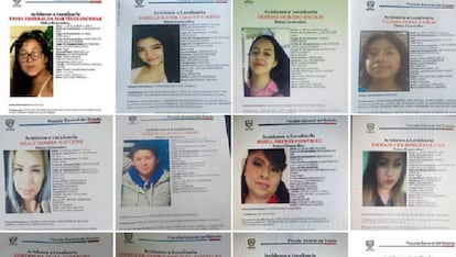 Captura de pantalla de la página de Facebook del Instituto Muncipal de las Mujeres en la que se ven carteles de desaparecidas.