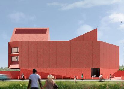 O arquiteto britânico-ganense Sir David Adjaye foi escolhido pela colecionadora Patrizia Sandretto para converter um dos armazéns do Matadero, em Madri, em um centro de arte que acolhe sua fabulosa coleção. Mas a incerteza paira sobre esse projeto cujas obras ainda não começaram, tão cedo que será publicado outro dos projetos do ateliê de Sir Adjaye, o centro de arte de outra colecionadora (e artista), a norte-americana Linda Pace. batizado como Ruby City. Destaca nele o uso da cor vermelho rubi, que contrasta com a elegância de suas formas facetadas.