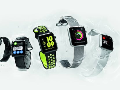 En el centro, el Apple Watch Nike+.