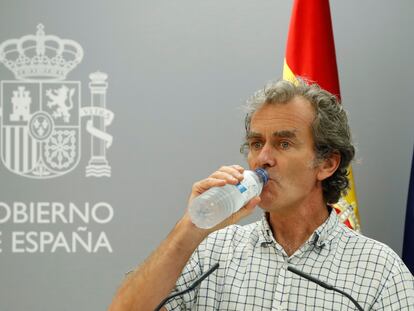 Fernando Simón durante la rueda de prensa de este jueves para explicar la evolución de la pandemia.