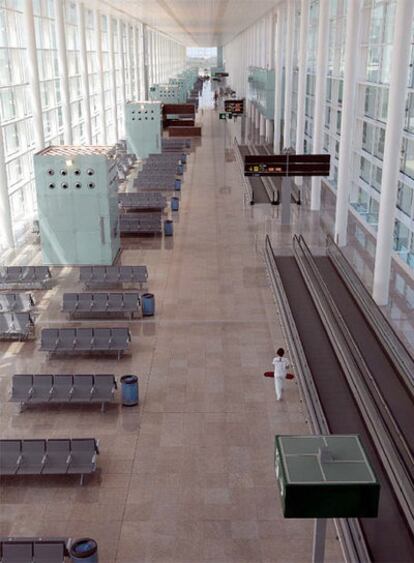 Preparativos de la inauguración de la nueva terminal de El Prat.