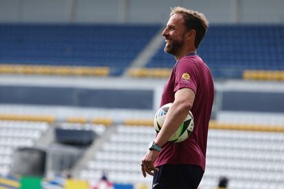 El seleccionador inglés, Gareth Southgate, en un entrenamiento.