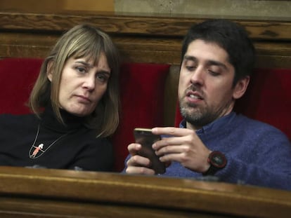 Jéssica Albiach y David Cid, diputados de Catalunya en Comú en el Parlament. 