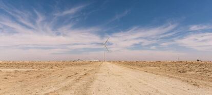 Parque de molinos de viento en las afueras de Nouakchott (Mauritania).