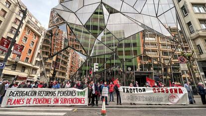 Una manifestación de pensionistas en Bilbao en 2021.