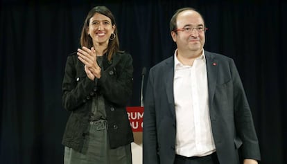 N&uacute;ria Parlon y Miquel Iceta, antes de iniciarse el debate.