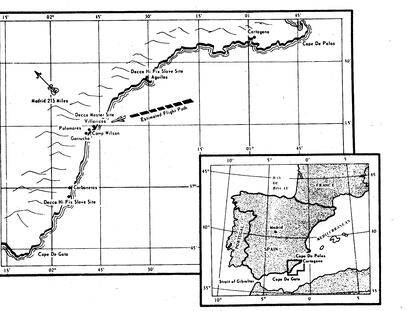 Esquema del accidente de Palomares elaborado por el Ejército de Estados Unidos tras la el siniestro de 1966.