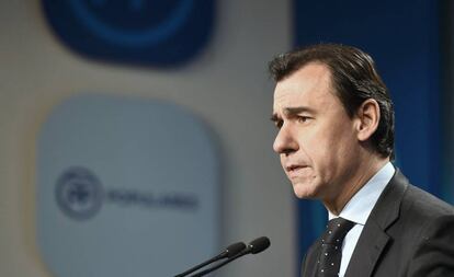 El coordinador general del PP, Fernando Martínez Maíllo, durante una rueda de prensa.