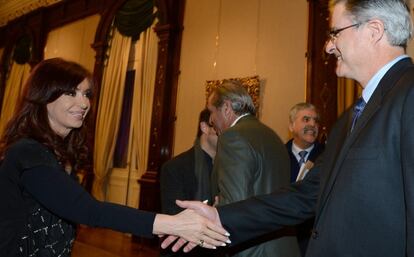 Cristina Fernández durante un acto con YPF y Chevron