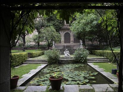 Los jardines de la finca de la calle Muntaner que fueron de Julio Mu&ntilde;oz.