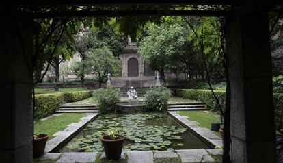 Los jardines de la finca de la calle Muntaner que fueron de Julio Mu&ntilde;oz.