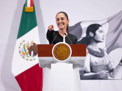 Claudia Sheinbaum en Palacio Nacional, el 6 de marzo.