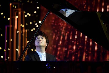 El pianista chino Lang Lang, en la presentación de su nuevo album, en Pekís este viernes.