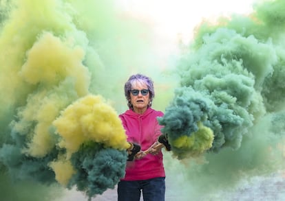 Judy Chicago, protagonista
de una performance titulada 'On Fire at 80'.