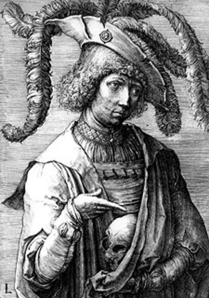 <i>Joven sosteniendo una calavera</i>, de Lucas van Leyden, hacia 1519 (Museo Británico).