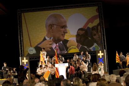 Inicio de la campaña electoral de CiU, ayer, en Castelldefels.