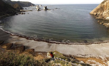 View of the Silencio beach in Cudillero (Asturias).