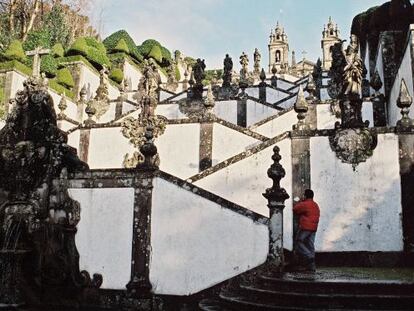 La escalera del santuario del Bom Jes&uacute;s do Monte, en Braga (Portugal). 