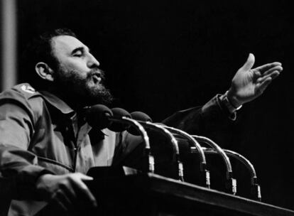 Fidel Castro, durante un discurso en La Habana en la década de los setenta.