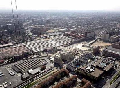 Vista panorámica de la Estación de Chamartín desde la Torre Espacio.