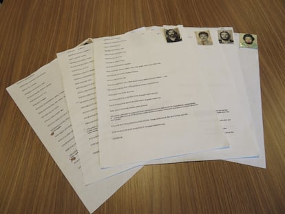 Fichas de ETA halladas en octubre de 2004 que se expondrán en el Centro Memorial de las Víctimas del Terrorismo, en Vitoria.
