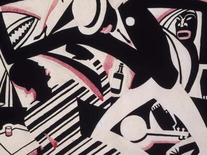 Interpretación de Harlem Jazz (1925), de Winold Reiss.