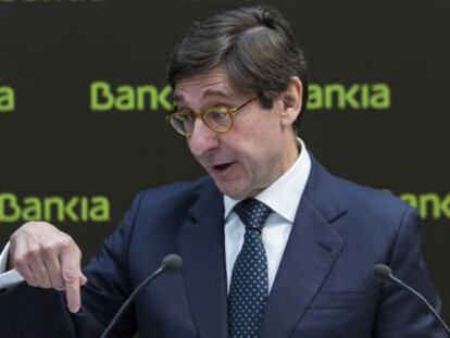 El presidente de Bankia, Jos&eacute; Ignacio Goirigolzarri, durante la presentaci&oacute;n de los resultados de la entidad. EFE/Archivo