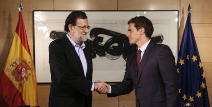Mariano Rajoy and Albert Rivera on Thursday.