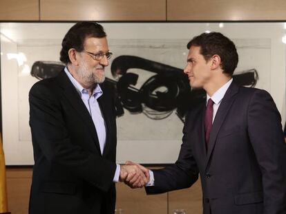 Mariano Rajoy and Albert Rivera on Thursday.