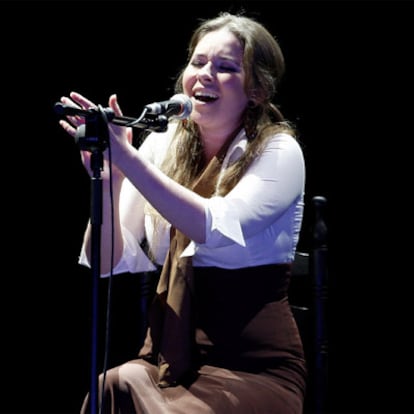 Rocío Márquez, durante su actuación ayer en el Teatro de la Zarzuela.
