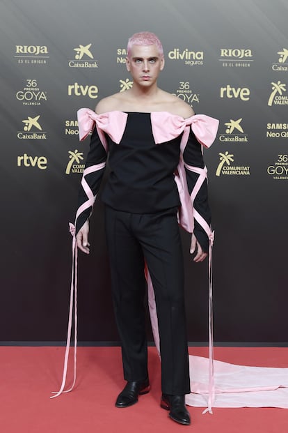 Eduardo Casanova, en la alfombra roja de los Goya 2022.