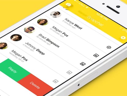 Aplicación de Snapchat en un móvil.