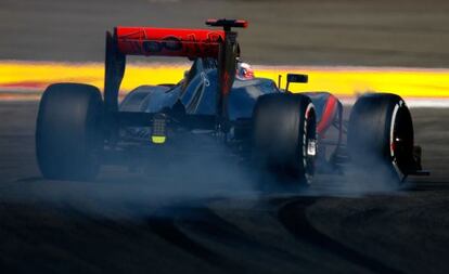 Button rueda en el circuito de Spa.